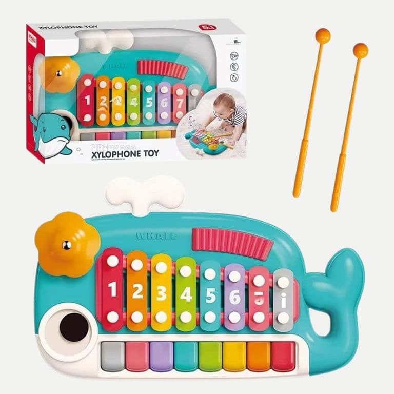 Juguete Xilofono Piano 5 en 1 Bebe Nina Nino Interactivo Notas Multicolor