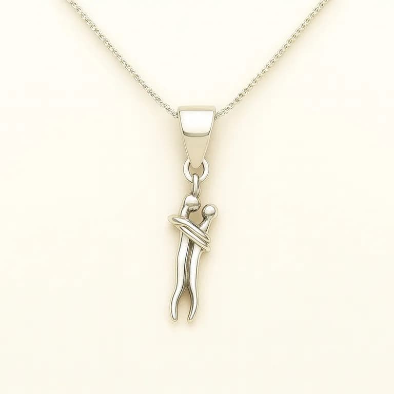 Collar Abrazo infinito en Plata 925 Plateado TALLA UNICA