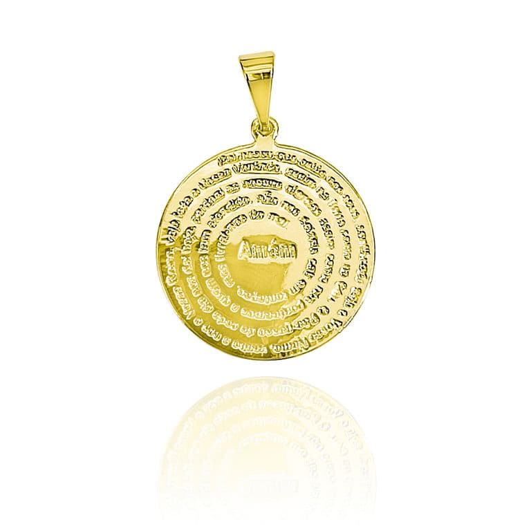 Colgante Padre Nuestro Lamina 20mm Enchapado Oro 18K Dorado TALLA UNICA