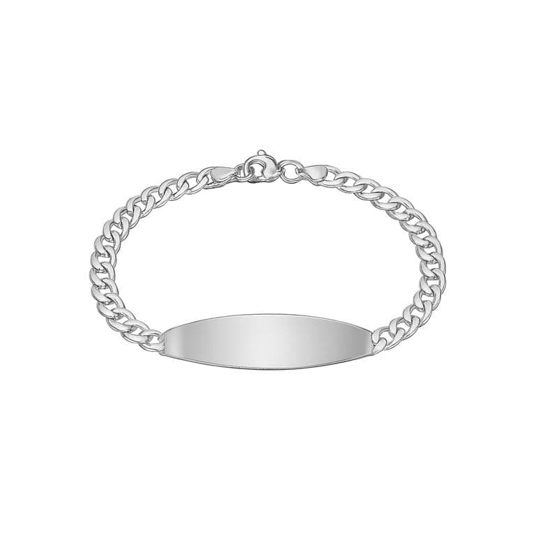 Pulsera Placa Grumete 20cm Plata 925 Plateado 20