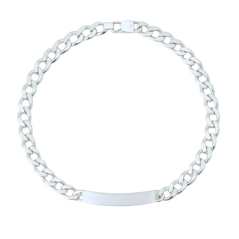 Pulsera Placa Grumete 21cm Plata 925 Plateado 21