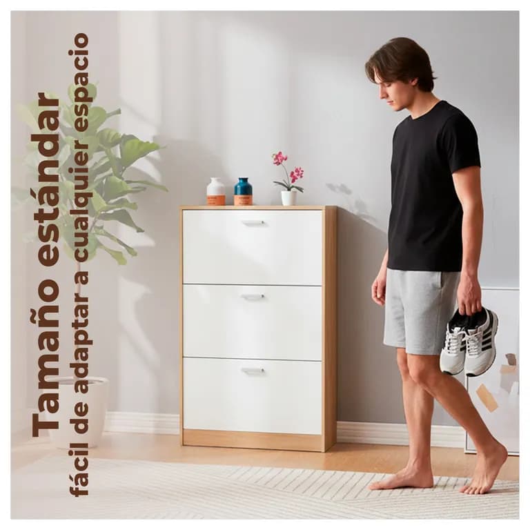 Zapatero Mueble Organizador 3 niveles compacta para 18 Pares
