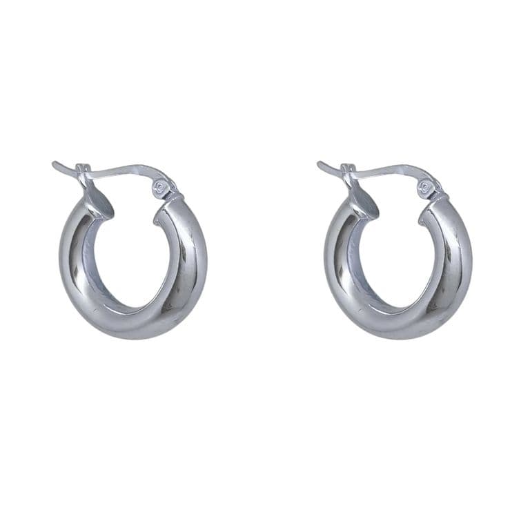 Aros Argollas Lisas Rodinados 20mm Plata 925 Plateado 20