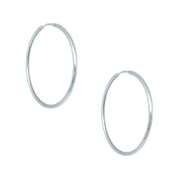 Aros Argollas Tubo Rodinados 36mm Plata 925 Plateado 36