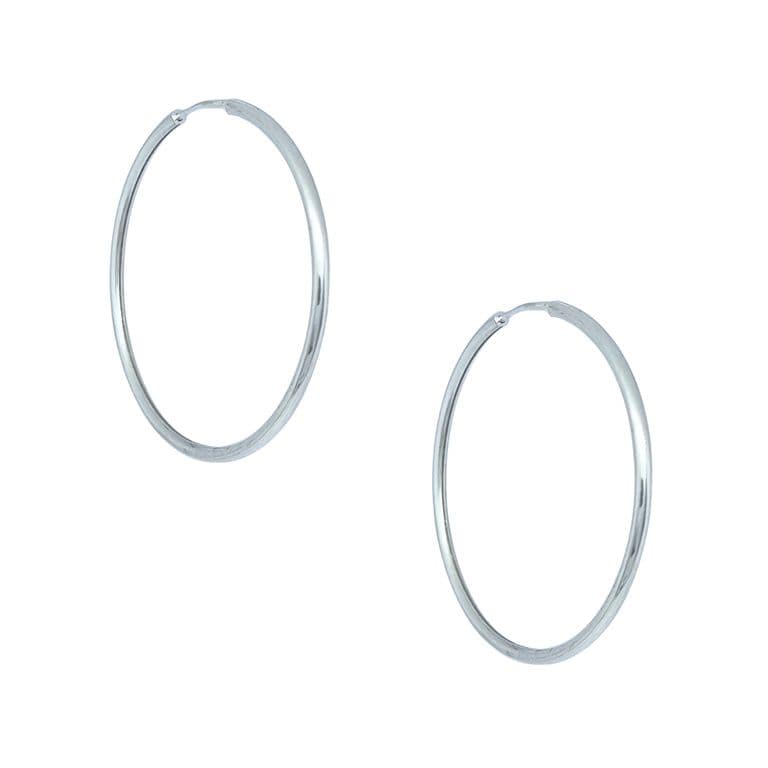 Aros Argollas Tubo Rodinados 36mm Plata 925 Plateado 36