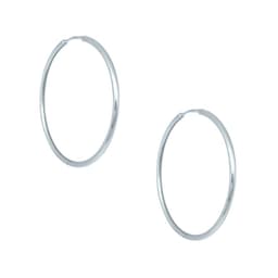 Aros Argollas Tubo Rodinados 44mm Plata 925 Plateado 44