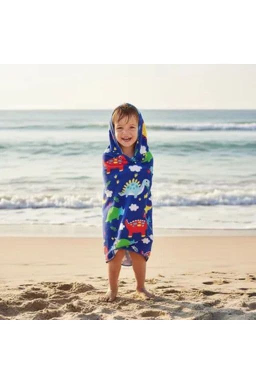 Toalla Playa Piscina Nino Capucha Diseno Dinosaurio Mini Azul Azul TALLA UNICA