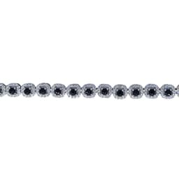 Pulsera Rosetas Mini Plata 925 17 a 20cm Negro 17