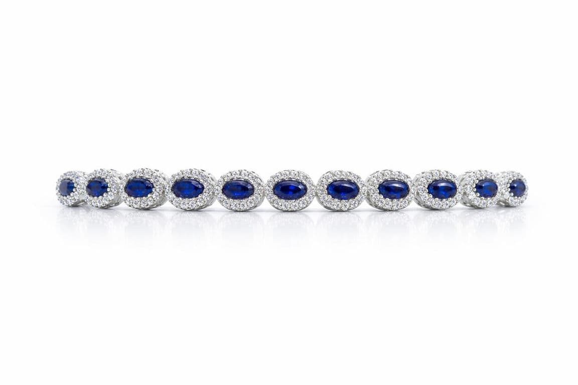Pulsera Angelic Plata 925 18 a 21cm Azul 18