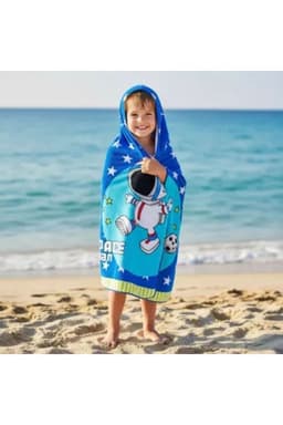 Toalla Playa Piscina Nino Capucha Diseno Astronauta Azul Azul TALLA UNICA