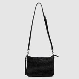 Cartera Clutch Raffia Black Negro TALLA UNICA