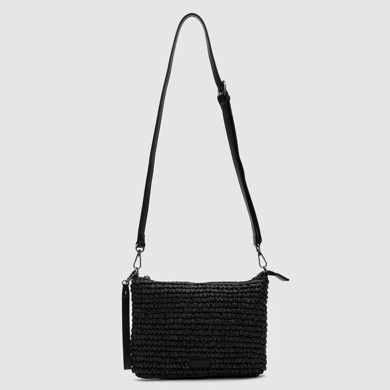 Cartera Clutch Raffia Black Negro TALLA UNICA