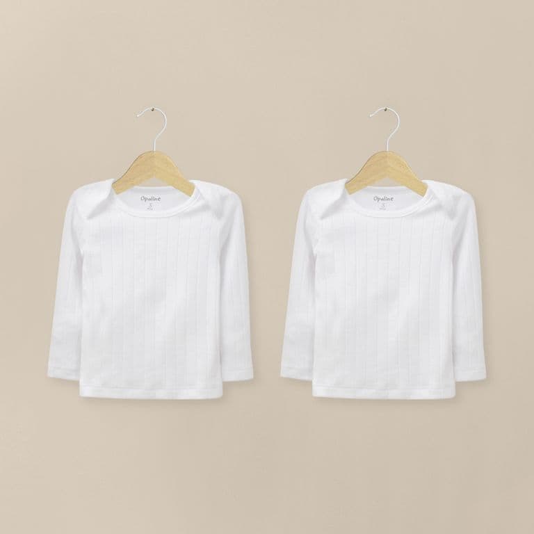 Camiseta Acanalada Algodon Ajuar Blanco Bebe Unisex Blanco 4 ANOS