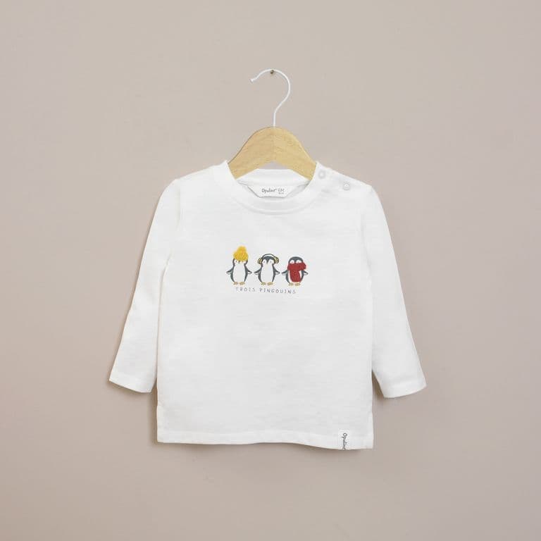 Polera Infant Nino Blanca Pinguinos Blanco 3 ANOS