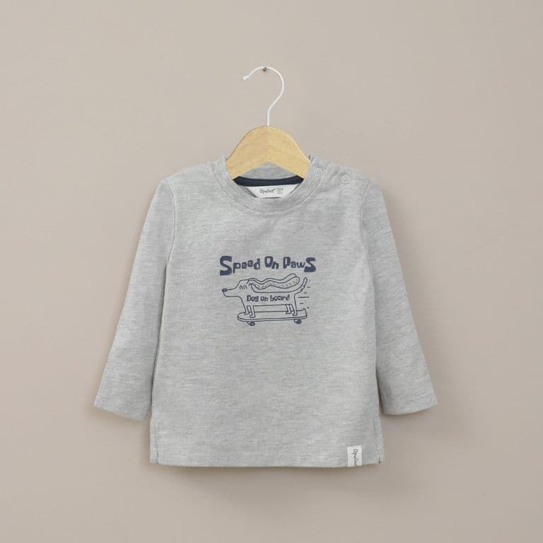 Polera Infant Nino Gris Melange Gris 9 MESES