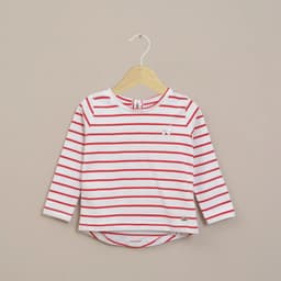Polera Infant Nina Blanca Con Lineas Rojas Blanco 3 ANOS