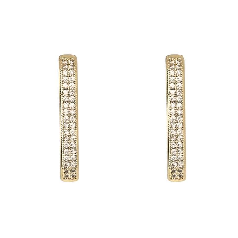 Aros Argollas Rectangular Doble Riel Enchapado en oro de 18k Dorado ...