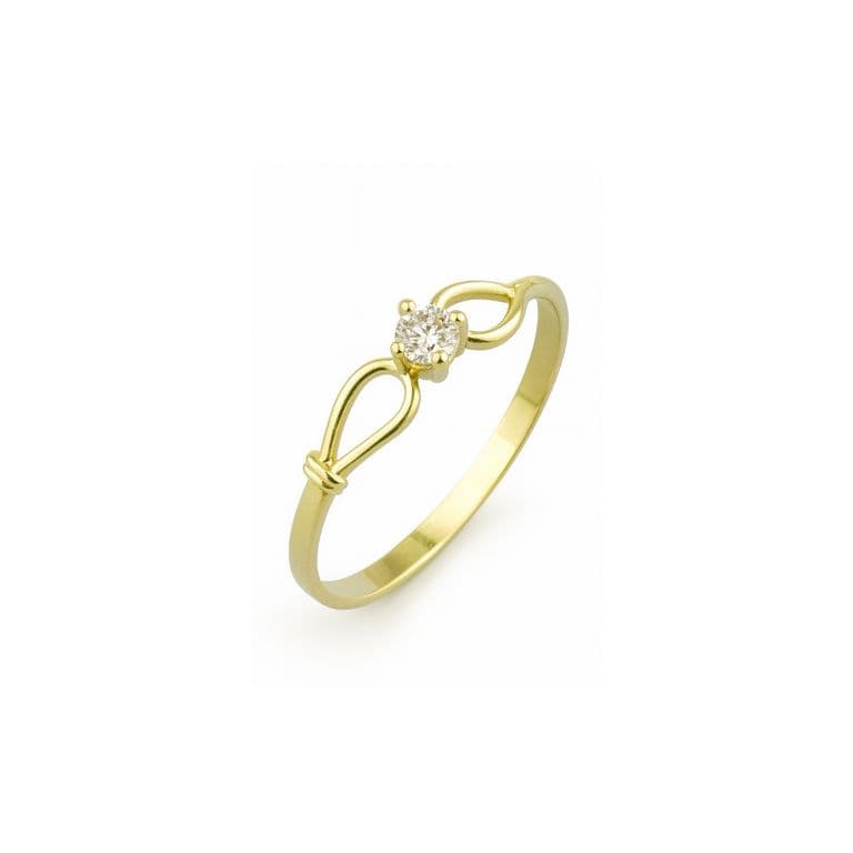 Anillo Oro 18kt Platino Circonita Lazo Infinito Amarillo 8