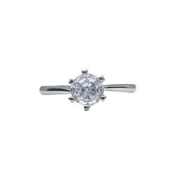 Anillo Solitario 6 engastes Plata Italiana 925 con Circon de 6mm Plateado 15