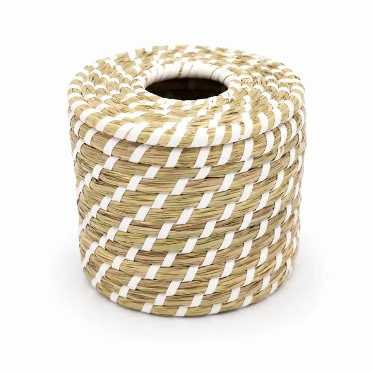 Servilletero Tejido Bambu Almacenamiento Campestre Natural