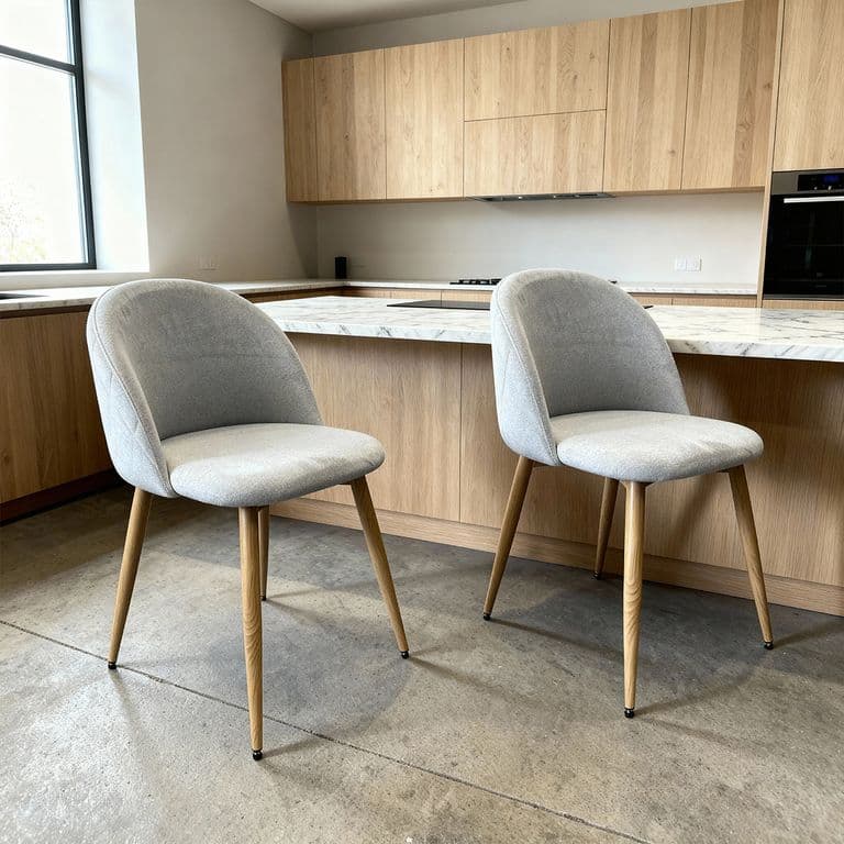 Pack 2 Silla Comedor Moderna Acolchada Metal Sora Velvet Gris Gris claro