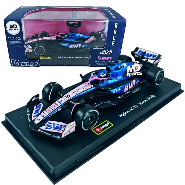 Auto F1 Alpine A525 2025 #10 Pierre Gasly Caja Acrilica 1:43
