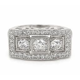 Anillo Art-Deco Vintage Rectangular Plata 925 Plateado 14