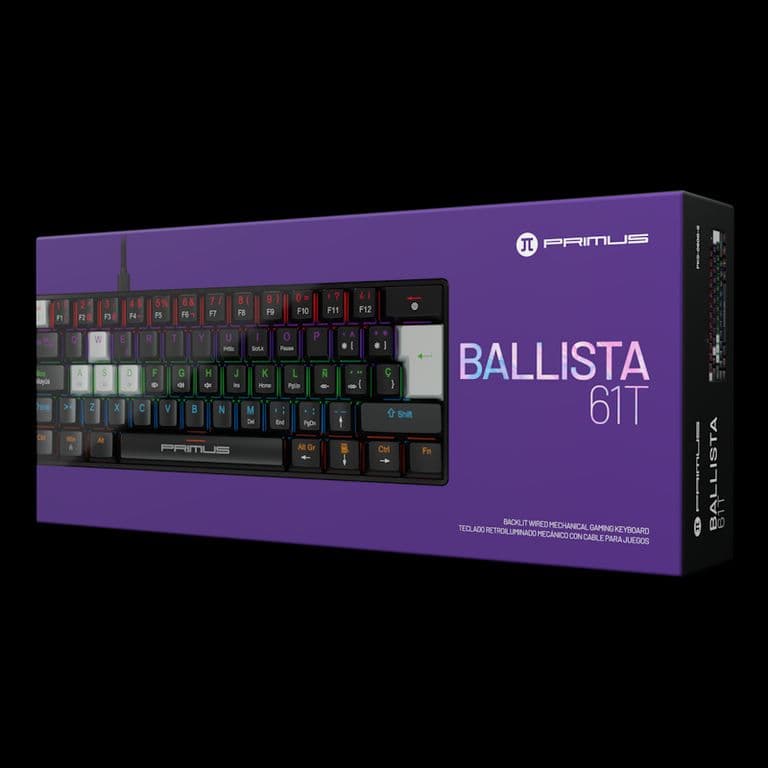 Teclado gamer 60% BALLISTA61T PKS-060G-S con cable