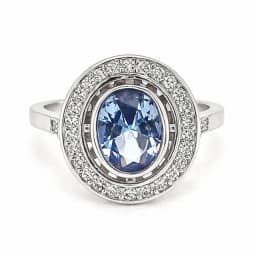 Anillo Agua Marina Ovalado Plata 925 Celeste 16
