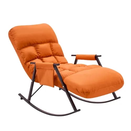 Sillon Mecedora Comodidad Interior Exterior Reclinable Hogar - Naranja