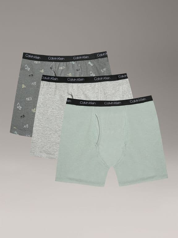 Pack 3 Boxers Brief Cotton Stretch para Nino Gris Gris S