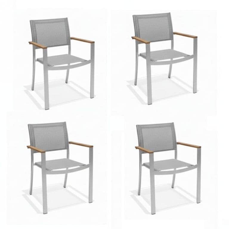 Sillas Exterior Tagula Gris Claro x4 Gris claro
