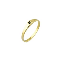 Anillo Oro 18kt Platino Minimalista Plano Circonita Amarillo 11