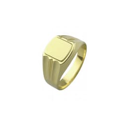 Anillo Oro 18kt Sello Cuadrado Ranurado Blanco 21