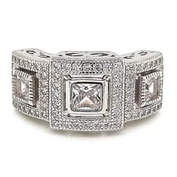Anillo Art-Deco Vintage 3 Circones Plata 925 Plateado 14