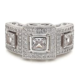 Anillo Art-Deco Vintage 3 Circones Plata 925 Plateado 12