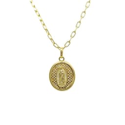 Collar Virgen Calada Circones Enchapada en oro de 18k Dorado ...