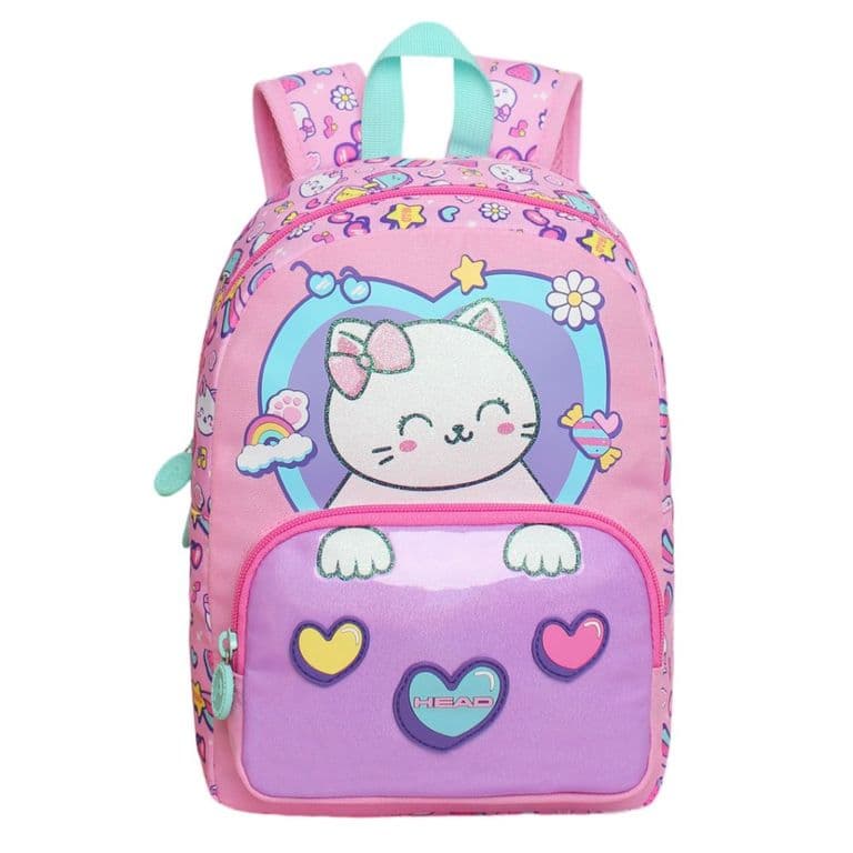 Mochila Infantil Nina Pop Cat Print Rosado Rosa TALLA UNICA