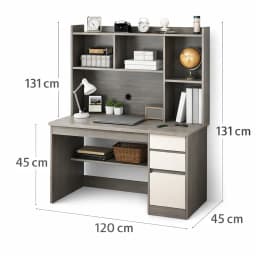 Escritorio Multifuncional Gris 120 cm con Librero Superior 12045 cm Gris claro