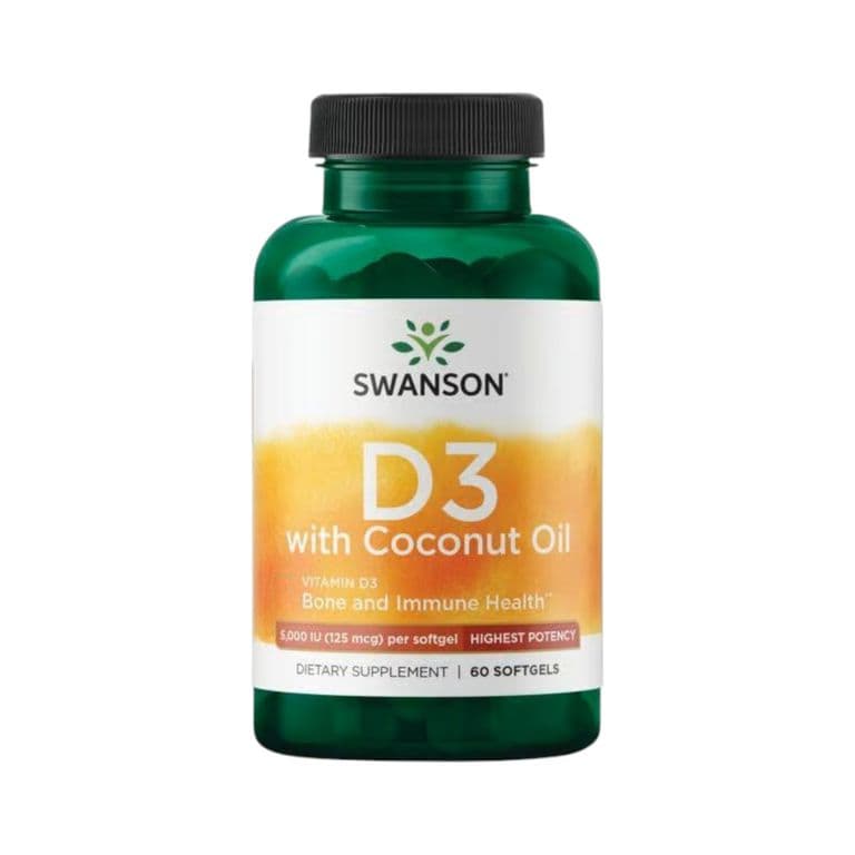 VITAMINA D3 CON ACEITE DE COCO 5000 IU 60 SOFTGELS -