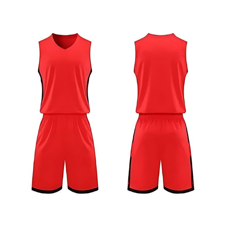 Uniforme de Basketball Unisex Diseno 206580 / (Rojo / Negro) Talla XL... Negro XL