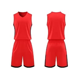 Uniforme de Basketball Unisex Diseno 206580 / (Rojo / Negro) Talla 2XL Negro 2XL