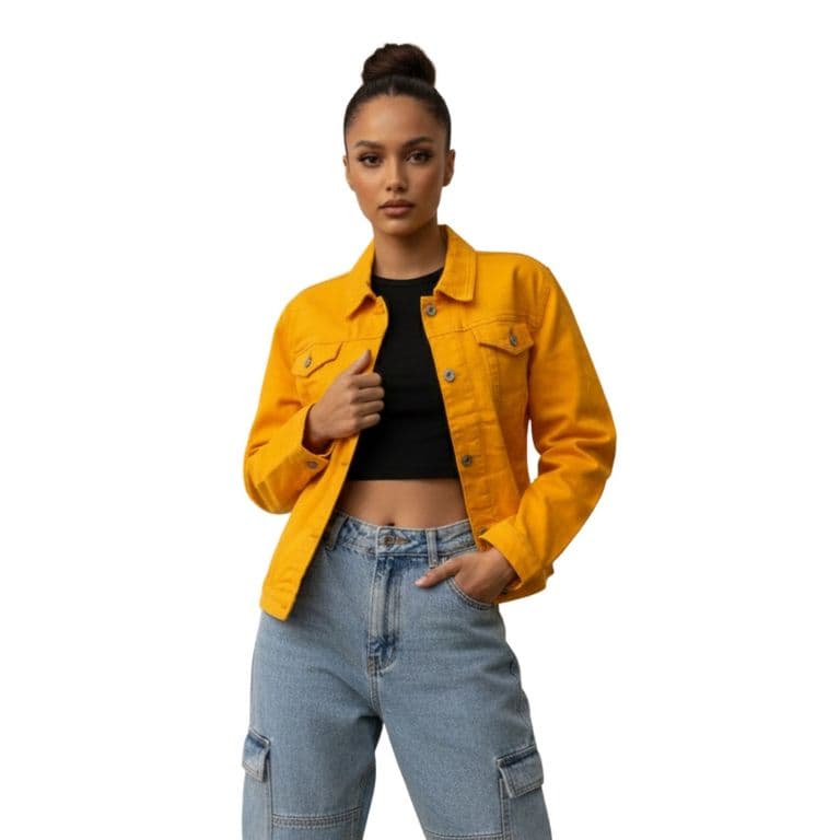 Chaqueta Mezclilla New Clasic Mujer Amarillo XL