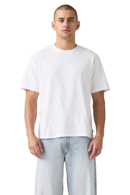 Polera Hombre Cropped Boxy Blanco Blanco XL