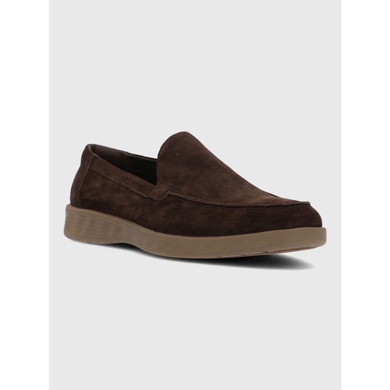 Mocasin Cuero Hombre Spinal Moc Cafe Cafe Oscuro 39