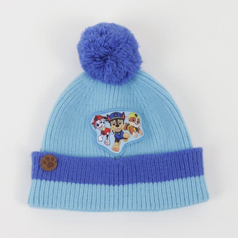 Gorro con Pompon Nino Chase Marshal & Rubble Azul Celeste TALLA UNICA