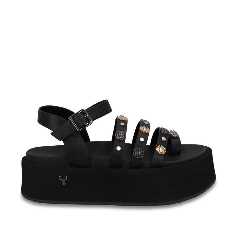 Sandalia Plataforma Negra Mujer 55943 Negro 35
