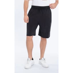 Short Deportivo Hombre Algodon Prelavado Bolsillos Cierre 7599 Negro XL
