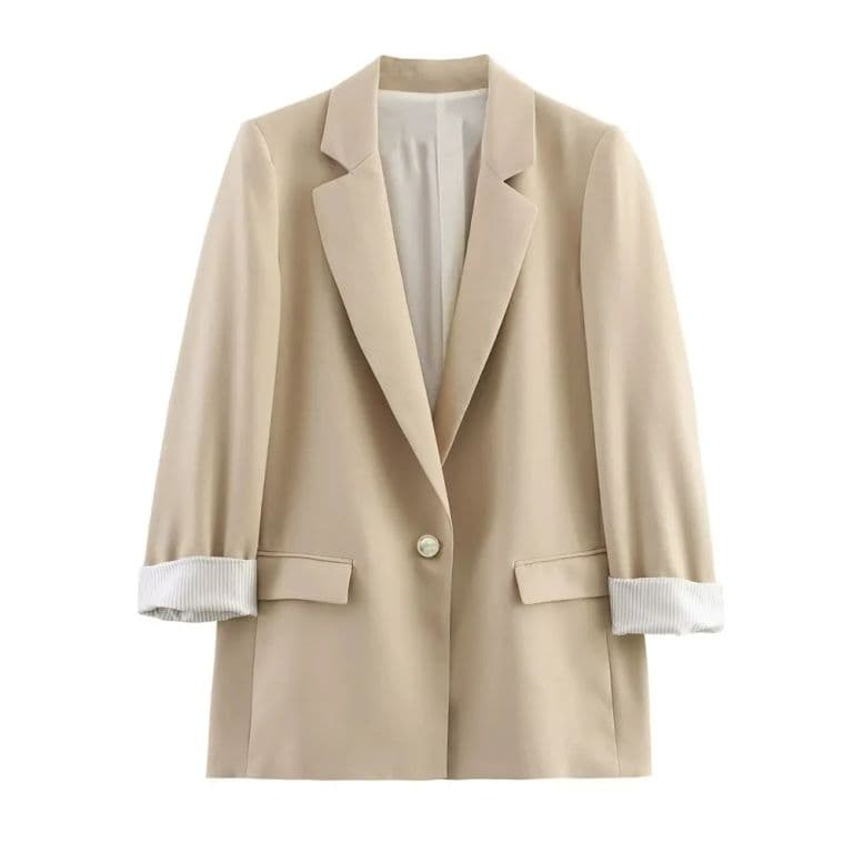 Blazer Recto Kiara Negro Beige L