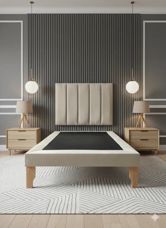 CAMA DE PLAZA LINEAL BEIGE FELPA